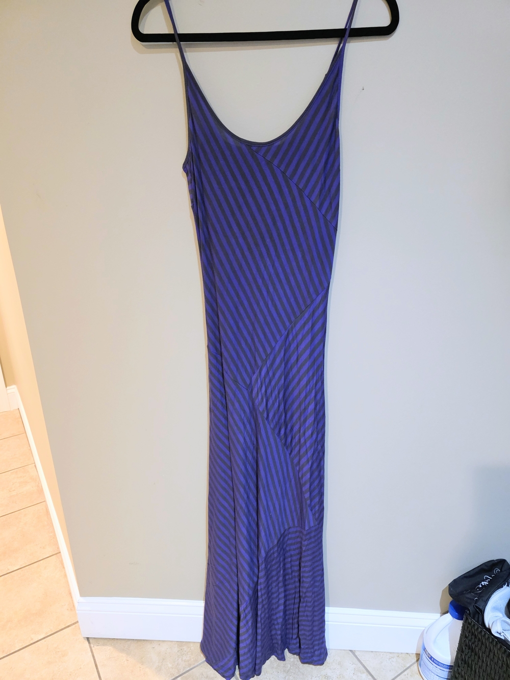 Purple Striped Slip Maxi Dress - Women
